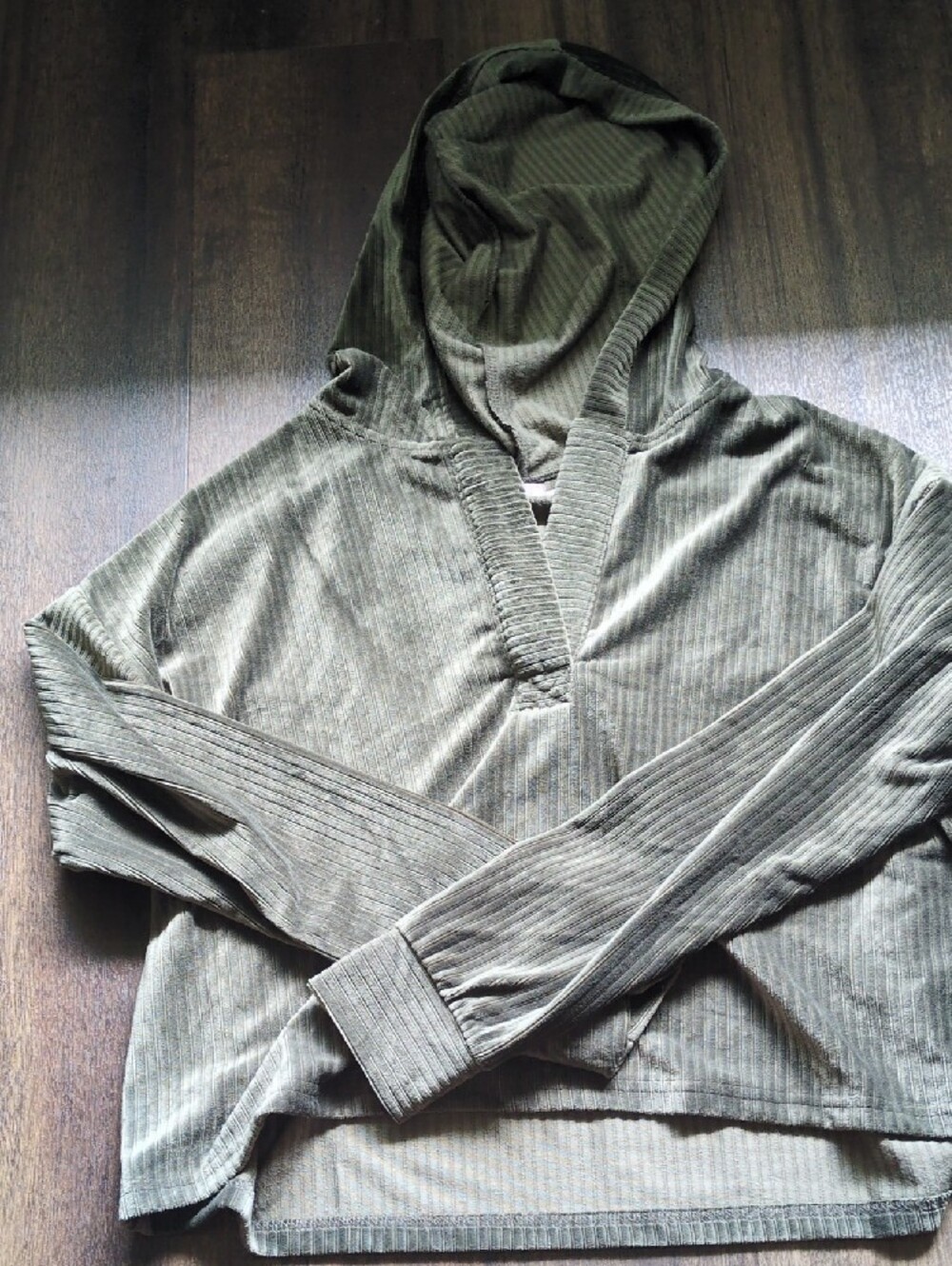 O'Neill Olive Ribbed Hooded Top